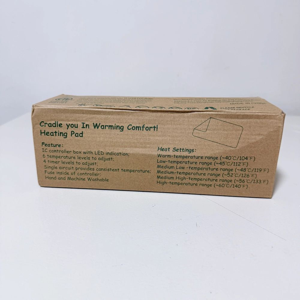Deepsoon Heating Pad 24 x 12 Inch Electric 6 Heat Settings 4 Timers Light Gray - Picture 4 of 9